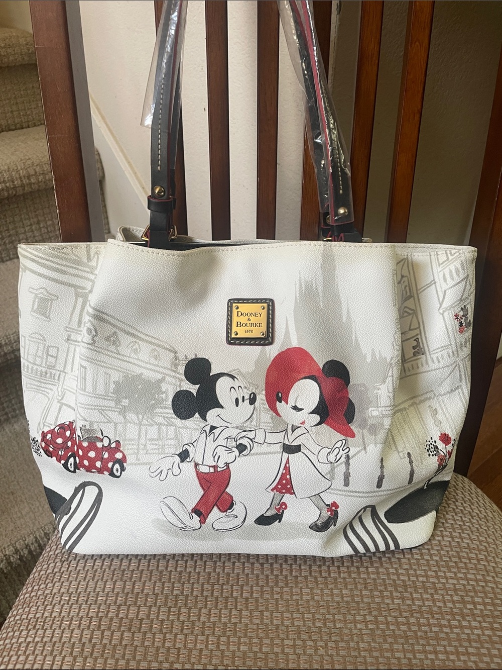 Dooney & Bourke White Disney Mickey & Minnie Barlow Tote